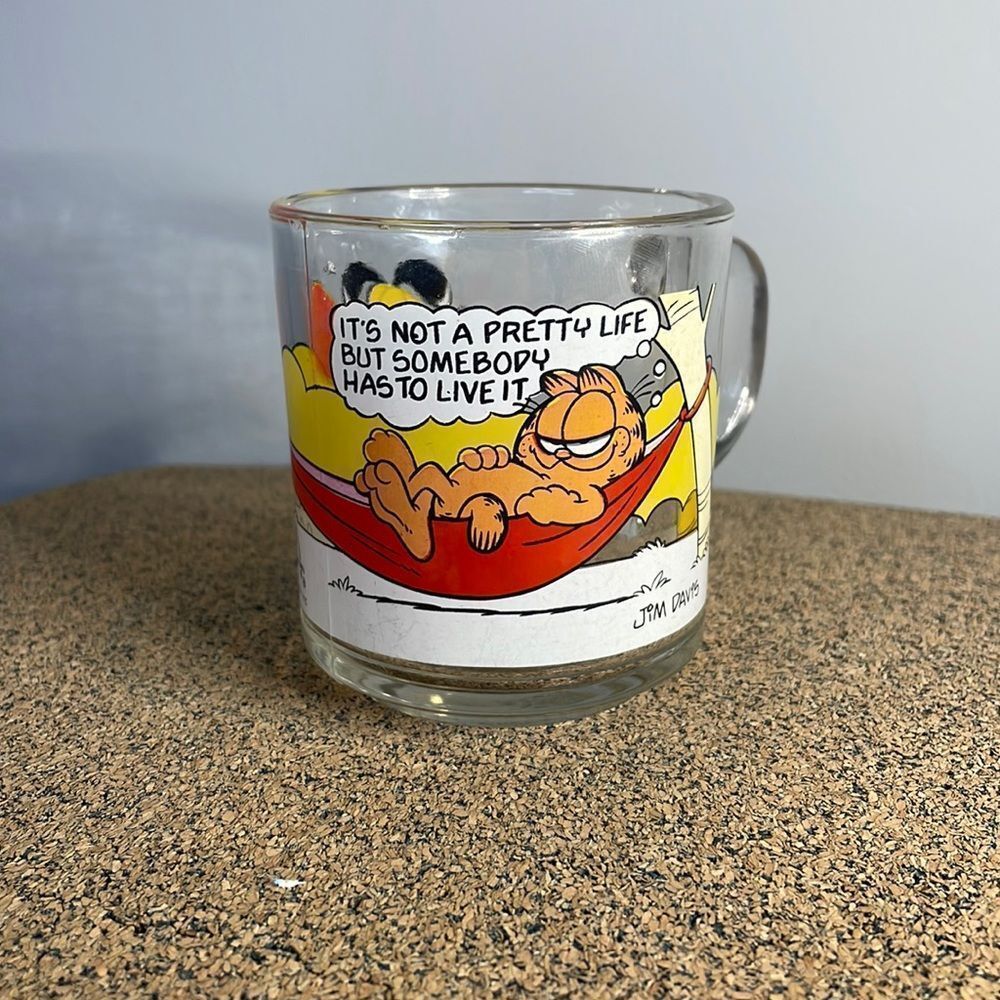 Garfield Clear Coffee Cup-McDonald’s Collectors Cup- No 3